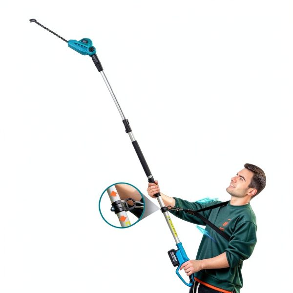 Seesii Cordless Pole Hedge Trimmer 16 Inch Blue L98-5