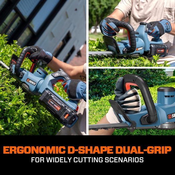 SENIX Battery Hedge Trimmer 26 Inch Stainless Steel Blades-4