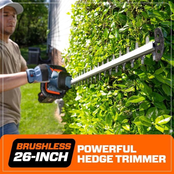 SENIX Battery Hedge Trimmer 26 Inch Stainless Steel Blades-1