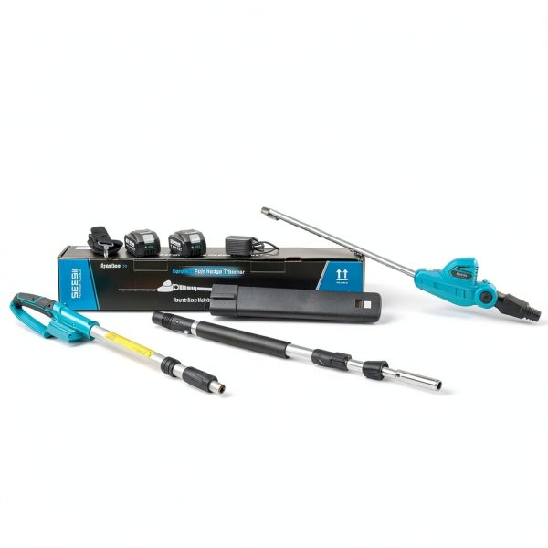 Seesii Cordless Pole Hedge Trimmer 16 Inch Blue L98-8