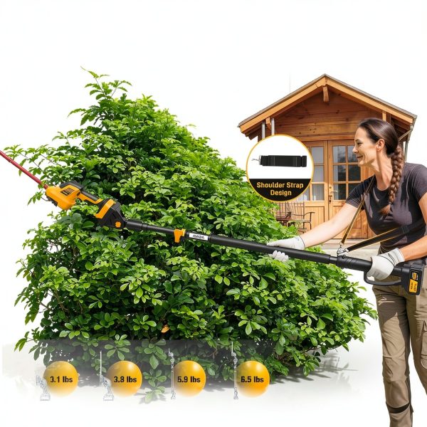 AVADA Cordless Hedge Trimmer 4-in-1 Design Battery Powered-6