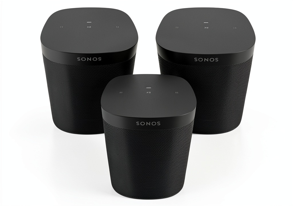 Sonos One SL speakers in a home setting