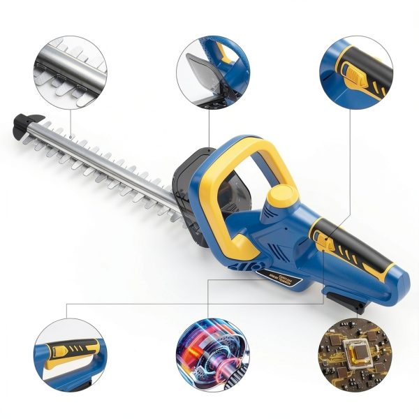 IEBUDA Cordless Hedge Trimmer 22 Inch Blade Battery Powered-5