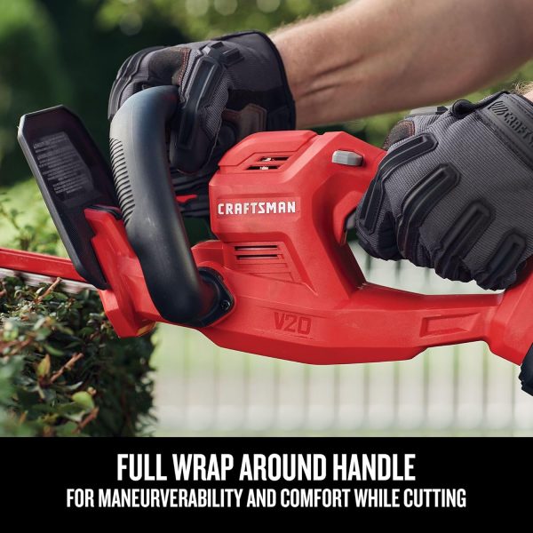 Craftsman 20in Hedge Trimmer Red V20 Battery-4