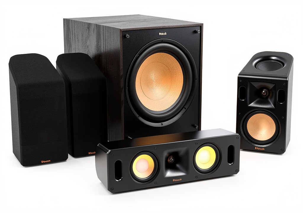Dolby Atmos home theater speakers installed in a modern living room