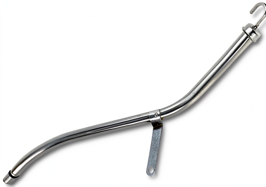 Specialty Products aluminum dipstick being inserted into engine tube