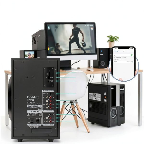Bobtot 5.1 Channel Surround Sound Home Theater System ABS-6