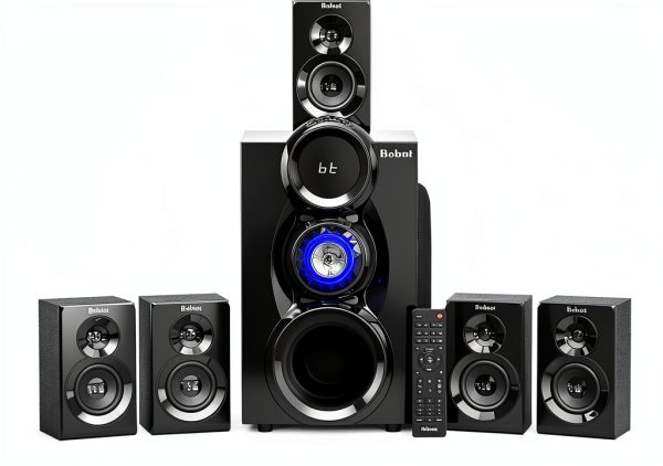 Bobtot 5.1 Surround Sound System Black ABS Wood-0
