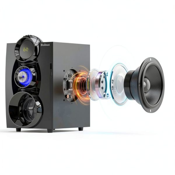 Bobtot 5.1 Surround Sound System Black ABS Wood-2
