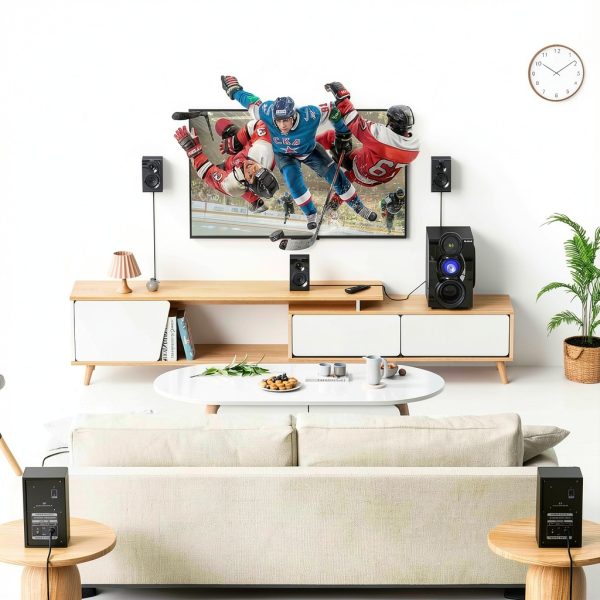 Bobtot 5.1 Surround Sound System Black ABS Wood-1