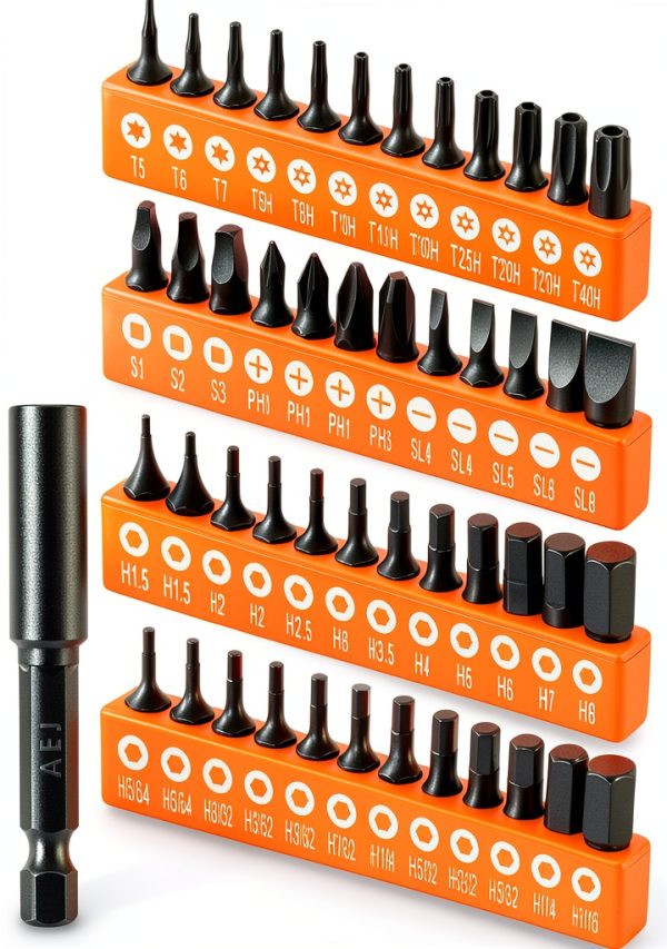 AEJ 49-Piece Screwdriver Bit Set with 1/4" Hex Torx Phillips S2 Steel-0