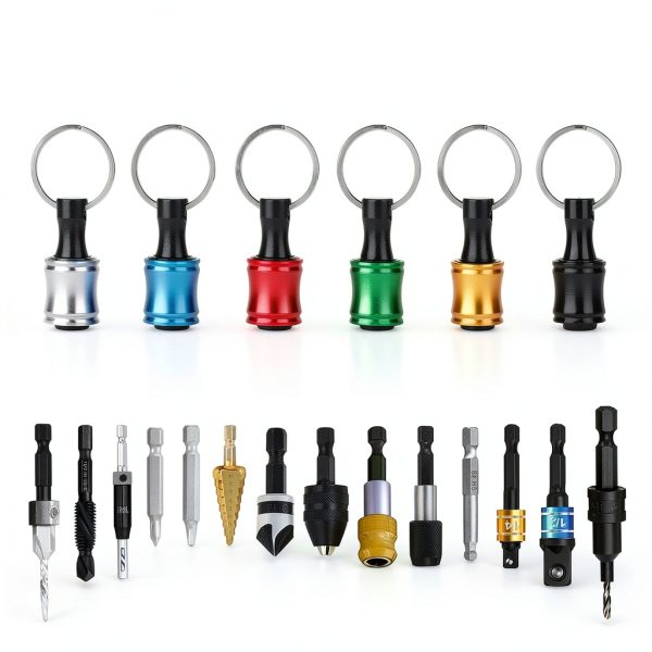 1/4 Hex Shank Drill Bit Holder Keychain Bar - Sopclane 24PCS Aluminum-4