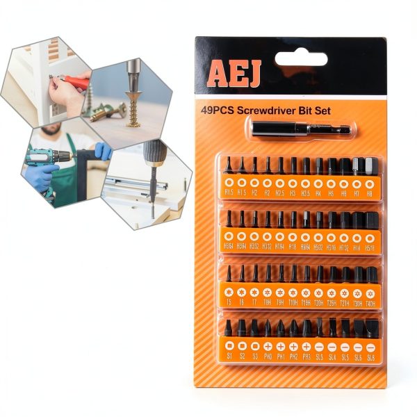 AEJ 49-Piece Screwdriver Bit Set with 1/4" Hex Torx Phillips S2 Steel-6