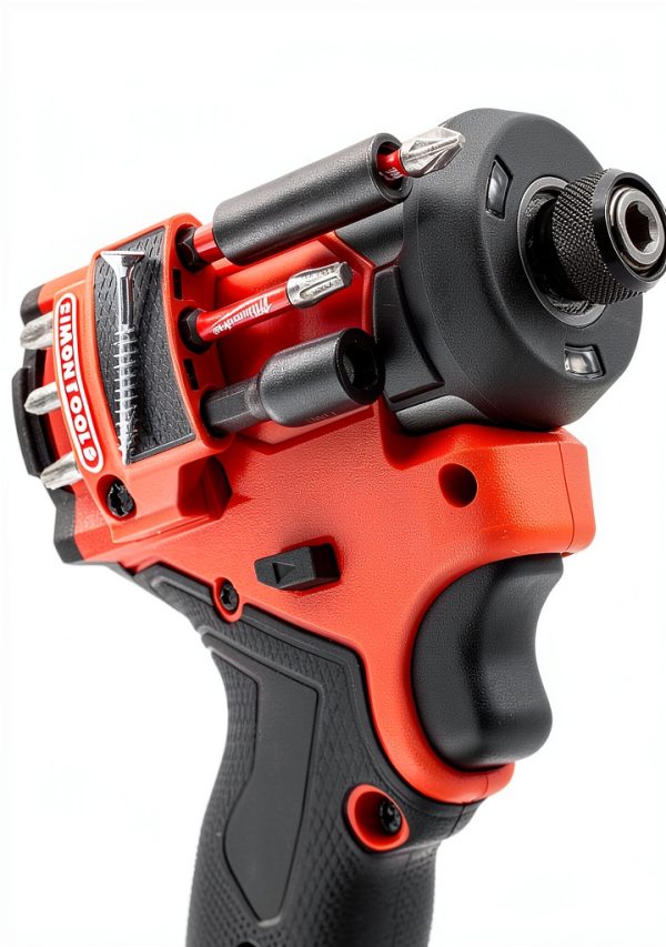 Magnetic Bit Holder for Milwaukee M12 Driver & Drill Red Right Side-2