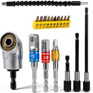 Flexible Drill Bit Extension Set FOUUA 105° Angle Shaft Socket Adapter-0
