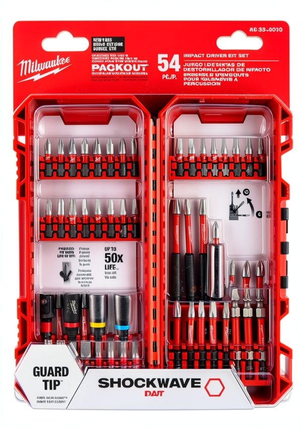 Milwaukee Shockwave Impact Duty Driver Bit Set 54Pc Wear Guard Tip-1